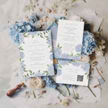Blue Hydrangea Blooms