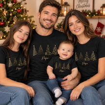 Personalized Gold Christmas Trees Family Gifts