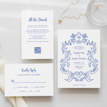 Regal Blue | Vintage Baroque Frame Wedding