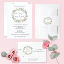 Romantic Rose Wreath Floral Wedding Collection