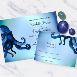Mystical Ocean Octopus Wedding Invites 