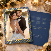 Newly Wed's First Married Christmas Holiday Cards