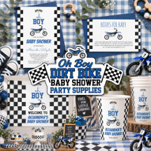 Oh Boy Dirt Bike Baby Shower Party Supplies