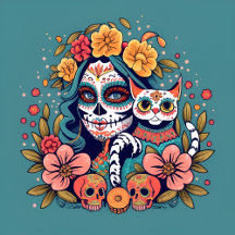 Vibrant Day of the Dead Dia de Los Muertos Flo 