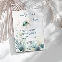 OCEAN • Sea You Soon Turtle Baby Shower Collection