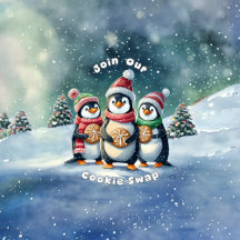 Christmas Cookie Swap - Penguin Design