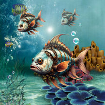 Stunning fantasy steampunk fish. 