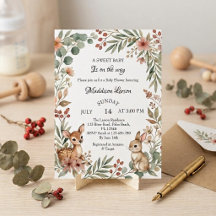 Woodland Animals Sage Green Baby Shower