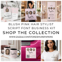 Blush Pink Hair Stylist Calligraphy Business Kit