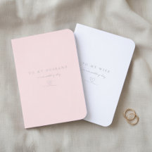 Blush Pink & White His and Her Foil Wedding Vow 