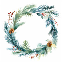 Watercolor Christmas Wreath