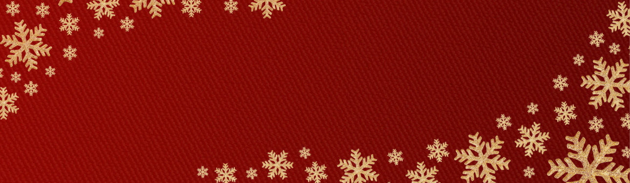 Gold snowflakes on a burgundy background
