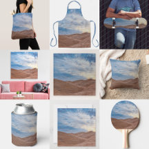 Sundown Over Sand Dunes On Wood Grain Photo