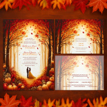 Enchanted Autumn Harvest Silhouette Wedding 