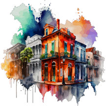 New Orleans Louisiana Watercolor wedding