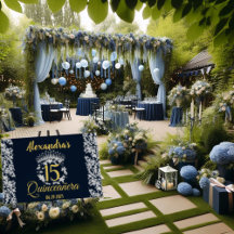 Mis Quinceaños Essentials Navy Blue & Silver Suit