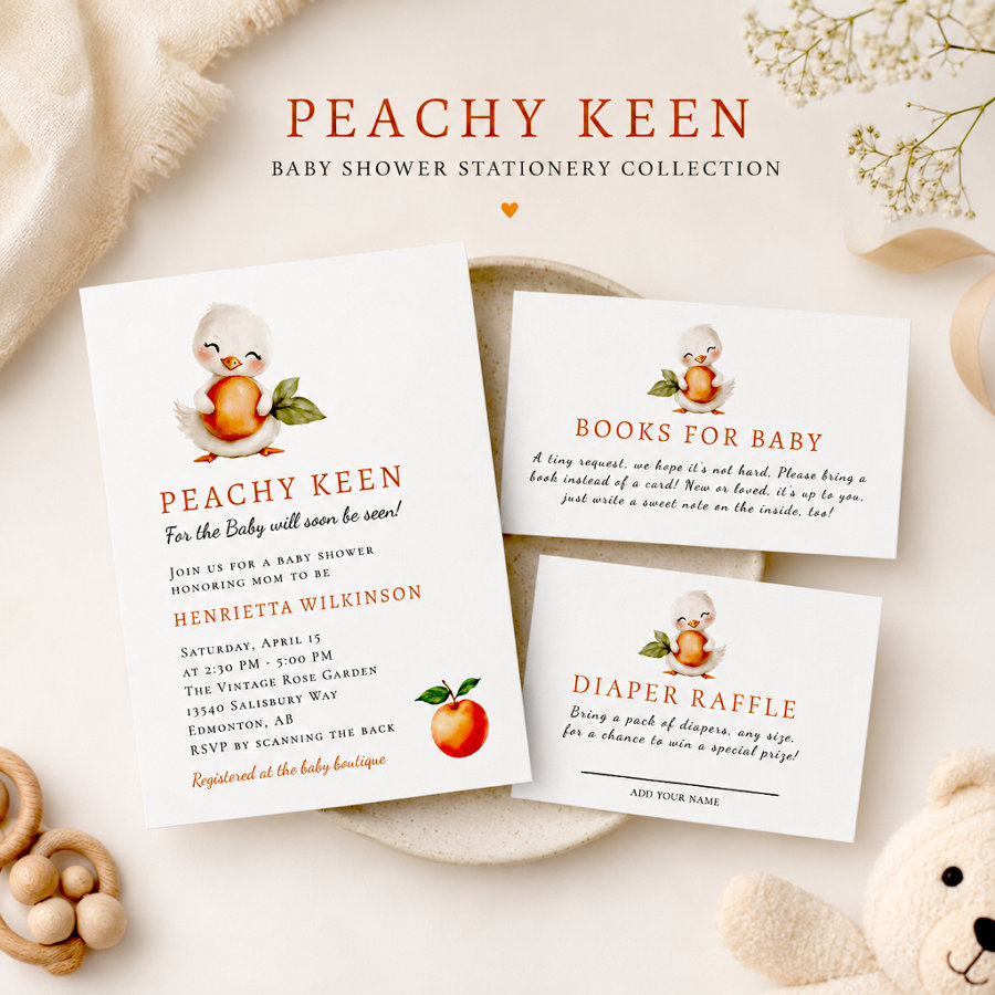 Peachy keen ducking baby shower