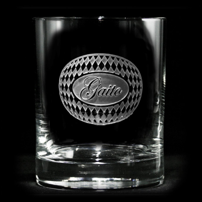 Diamond Border Personalized Whiskey Glass