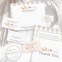 Watercolor Animals Pet Sitter Dog Walker Business