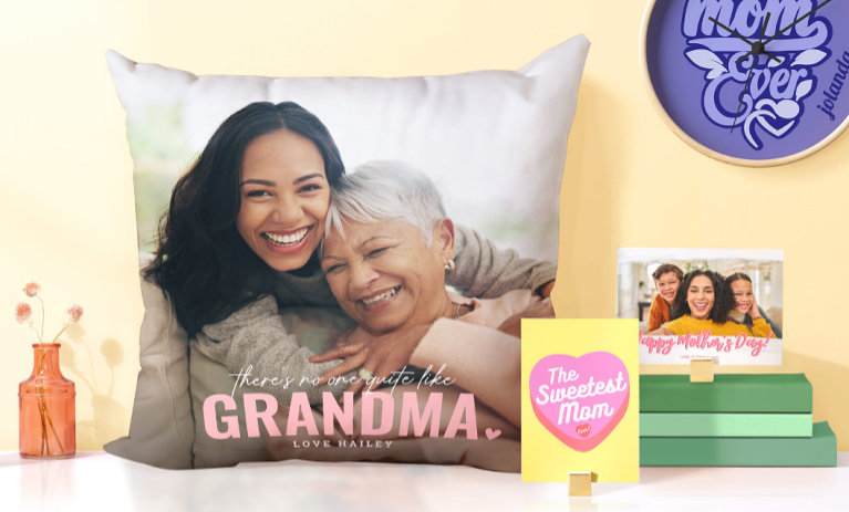 An array of customizable Mother's Day Gifts and Cards
