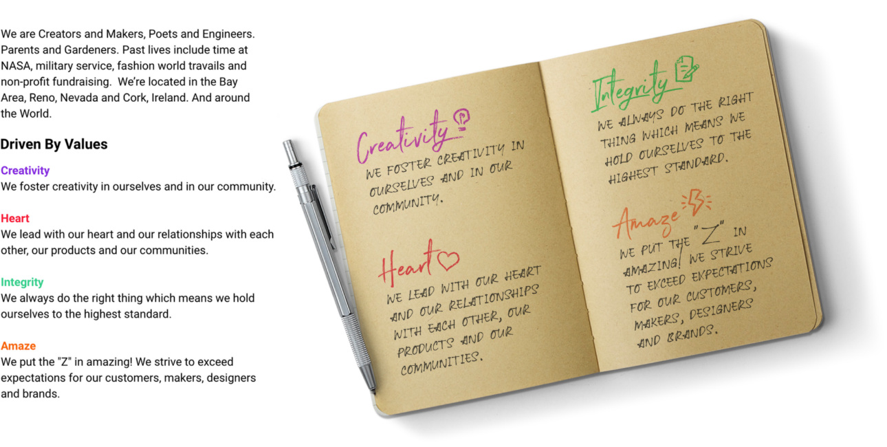 Driven By Values - Creativity, Heart, Integrity & Amaze