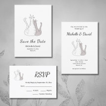 Cute Cats Cartoon Drawing Simple Wedding 