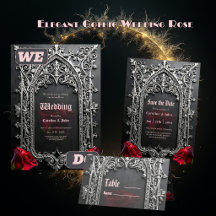 Elegant Gothic Wedding Rose Frame