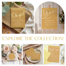 Elegant Oh Girl Confetti Baby Shower