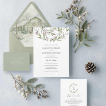 Christmas Wedding Invitation Suite