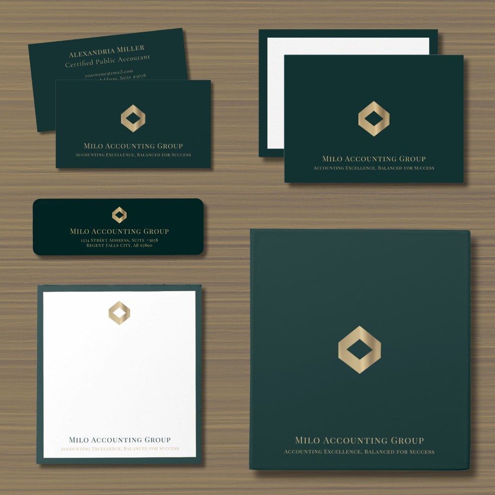 Elegant Gold Diamond Logo Business Essentials