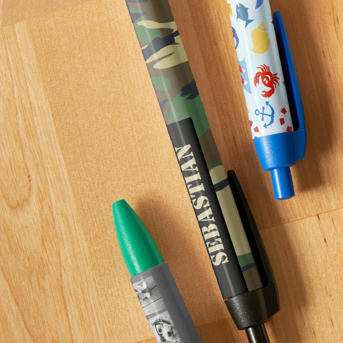 Camouflaged Pattern Personalized Black Ink Pen