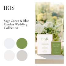 Iris • Sage & Blue Garden Wedding Invitation Suite
