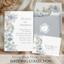 Dusty Blue Floral Garden Wedding Collection