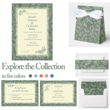 Elegant Minimalist Leafs Pattern Frame Wedding