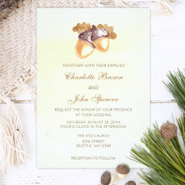 Acorns and Oak Leaves Fall Wedding Invitations 