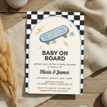 Baby on Board Skateboard Baby Shower party