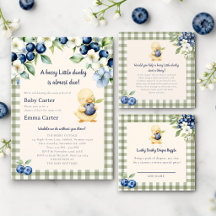 Berry little ducky green gingham baby shower suite