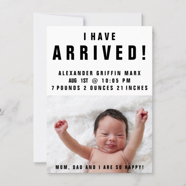 Read our Birth Announcement Wording Tips & Etiquette article on Zazzle Ideas. 