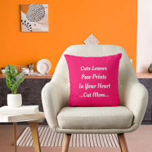Pink Funny Cat Typography Personalize Throw Pillow