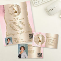 Notary Stamp - Blush Pink and Gold