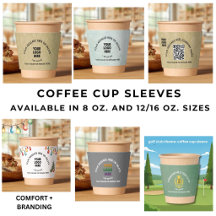 CUSTOM TEXTURED BRANDED LOGO COFFEE CUP SLEEVES