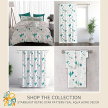 Starburst Retro Star Pattern Teal Aqua Home Decor