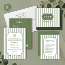 Modern Green Stripes wedding