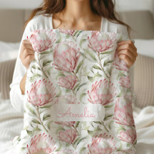 Pink Proteas Floral Pattern Design
