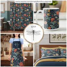 William Morris Blue Teal Arts Crafts Floral Decor