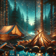 Cozy Campsite with Pretty Lights