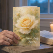 Christian Yellow Rose Sympathy Cards