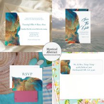 Abstract Teal Coral Gold -MPS