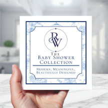 Blue Toile de Jouy Baby Shower Collection