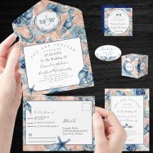 Nautical Wedding Beach Seashells Starfish Roses 